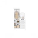 Ver imagem 4 de Guarda Roupa Solteiro New Capri 2 Portas de Bater 4 Gavetas MDP com Cômoda Embutida Espelho Branco