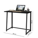 Ver imagem 4 de Escrivaninha Industrial Tampo 80 cm Dobrável MDF Aço Escritório Moderna Preta