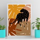 Ver imagem 2 de Quadro Decorativo Boho - Leopardo 45x34cm - com Vidro:moldura Preta