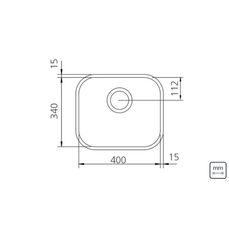Cuba Inox de Sobrepor 34 x 40cm com Válvula de 3 1/2 Acabamento Alto Brilho - 4