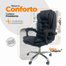 Kit 2 Cadeiras de Escritório Presidente Reclinável - Preto - 8