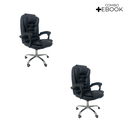 Ver imagem 3 de Kit 2 Cadeiras de Escritório Presidente Reclinável - Preto