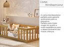 Ver imagem 3 de Cama Montessoriana Solteiro Quarto Criança Proteção Grade Madeira Cercado Cor Nature com Colchão