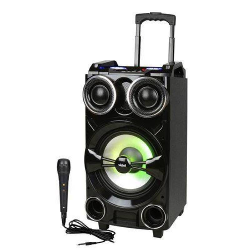 Ver imagem 1 de Caixa Acústica (Trolley Speakers) com Rodinhas e Bluetooth 300W Rms Bivolt - Vc-7301 - Preto