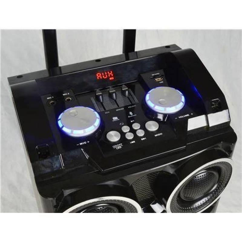 Ver imagem 2 de Caixa Acústica (Trolley Speakers) com Rodinhas e Bluetooth 300W Rms Bivolt - Vc-7301 - Preto