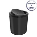 Ver imagem 2 de Lixeira com Tampa Basculante para Banheiro Cozinha 5litros Haus - Preta