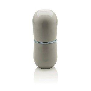 Porta Escova Cromo Belly com Tampa Bege Ou