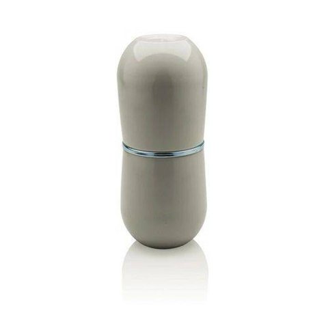 Porta Escova Cromo Belly com Tampa Bege Ou