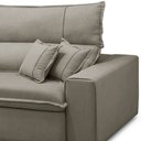 Ver imagem 7 de Sofá Retrátil Reclinável para Sala 3 Lugares 250cm Aisha F04 Veludo Marrom Claro - Lyam Decor