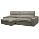 Ver imagem 5 de Sofá Retrátil Reclinável para Sala 3 Lugares 250cm Aisha F04 Veludo Marrom Claro - Lyam Decor