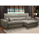 Ver imagem 1 de Sofá Retrátil Reclinável para Sala 3 Lugares 250cm Aisha F04 Veludo Marrom Claro - Lyam Decor