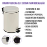 Conjunto Ágata Lixeira 3l e Esc Hig Bege - 3