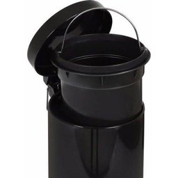 Kit Conjunto para Banheiro com Lixeira 3L com Pedal e Escova Higienica para Vaso Sanitário Preta Aga - 2
