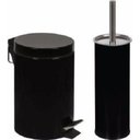 Ver imagem 1 de Kit Conjunto para Banheiro com Lixeira 3L com Pedal e Escova Higienica para Vaso Sanitário Preta Aga