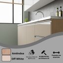 Ver imagem 6 de Balcão Gabinete Pia 1,50m Maceió Bymadero Amêndoa / Off White – 3 Portas 2 Gavetas + 1 Gavetão