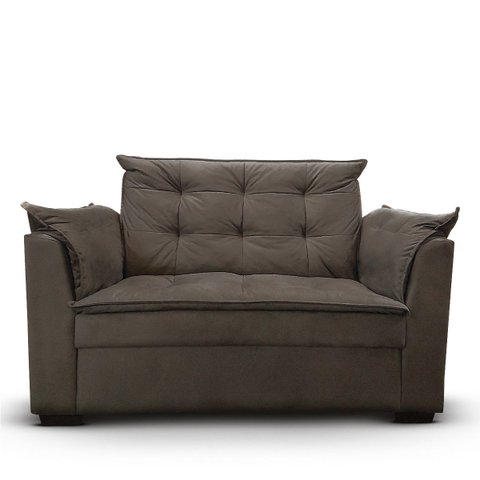 Sofá 2 Lugares para Sala Moderno Confortável Stella Suede:marrom