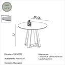 Ver imagem 2 de Mesa de Jantar Redonda 105 cm para 4 Pessoas Base em X 100% MDF Dalla Costa Cor:Carvalho Rosé