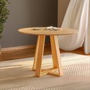 Ver imagem 4 de Mesa de Jantar Redonda 105 cm para 4 Pessoas Base em X 100% MDF Dalla Costa Cor:Carvalho Rosé