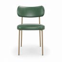 Ver imagem 7 de Kit 4 Cadeiras Sala de Jantar Lisa Pés Champanhe PU Verde m² - Monari Design