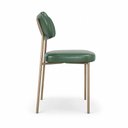 Ver imagem 5 de Kit 4 Cadeiras Sala de Jantar Lisa Pés Champanhe PU Verde m² - Monari Design