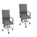 Ver imagem 1 de Kit 2 Cadeira Eames Esteirinha Presidente Escritório Alta - Cinza