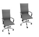 Ver imagem 1 de Kit 2 Cadeira Eames Esteirinha Presidente Escritório Alta - Cinza