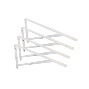 Kit 4 peças Suporte Mão Francesa Forte, para prateleira de 50cm - Branca