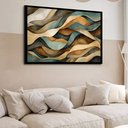 Ver imagem 2 de Quadro Decorativo Ondas Fita Abstrato - 50x70cm:moldura Preta