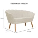 Ver imagem 4 de Namoradeira Estofada 2 Lugares Para Sala Comercial Pétala Suede Bege - LM DECOR