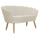 Ver imagem 3 de Namoradeira Estofada 2 Lugares Para Sala Comercial Pétala Suede Bege - LM DECOR