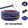 Kit 100 Metros Cabo Flat Polarizado Rgb Fio 4 Vias 22awg - 1