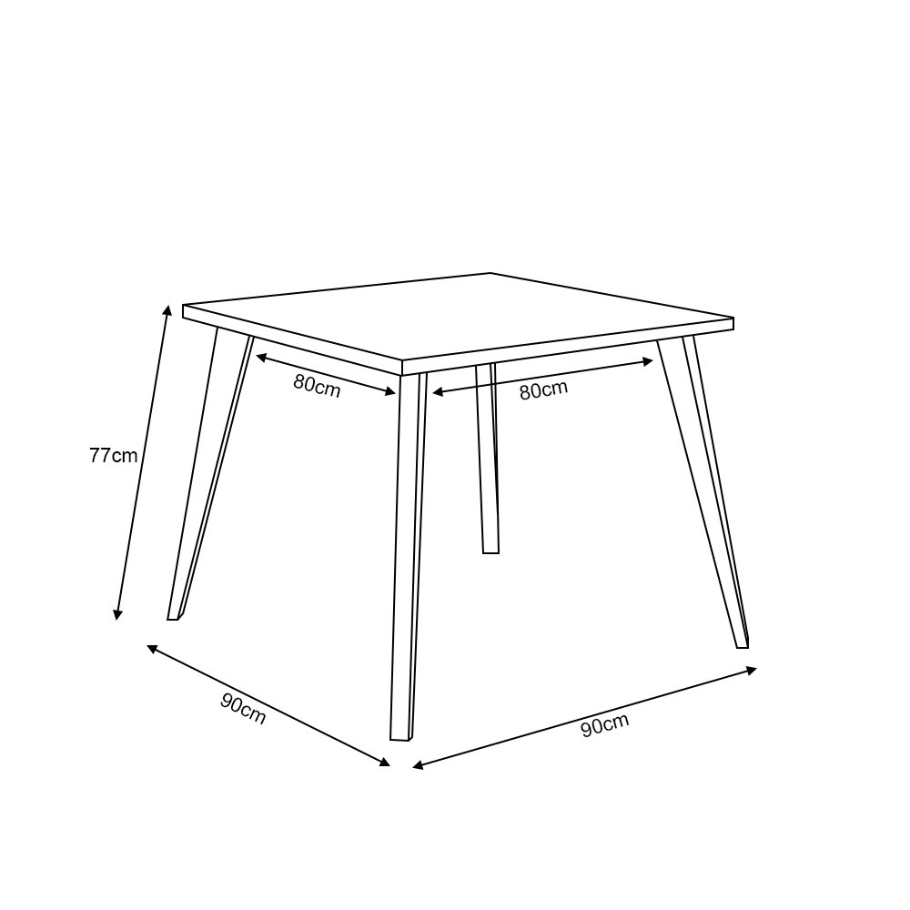 Mesa Lins 90 Cm Jantar Ambiente Cozinha Off White - 5