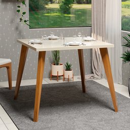 Mesa Lins 90 Cm Jantar Ambiente Cozinha Off White - 1
