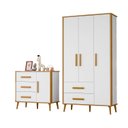 Ver imagem 2 de Conjunto Guarda-Roupa 3 Portas e 2 Gavetas e Cômoda 3 Gavetas 1 Porta Quarto Infantil Magic Baby