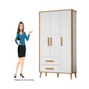 Ver imagem 5 de Quarto de Bebê Infantil Completo 1 Guarda Roupa 3 Portas e 1 Cômoda Retrô 100% MDF Magic Baby