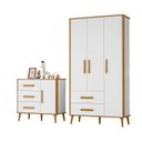 Ver imagem 2 de Quarto de Bebê Infantil Completo 1 Guarda Roupa 3 Portas e 1 Cômoda Retrô 100% MDF Magic Baby