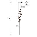 Ver imagem 4 de Lustre Pendente para Sala Pé Direito Duplo Mix Ball P7 - Marrom