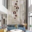 Ver imagem 4 de Lustre Pendente para Sala Pé Direito Duplo Mix Ball P7 - Marrom