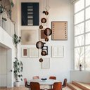 Ver imagem 2 de Lustre Pendente para Sala Pé Direito Duplo Mix Ball P7 - Marrom