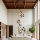 Ver imagem 6 de Lustre Pendente para Sala Pé Direito Duplo Mix Ball P7 - Marrom