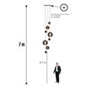 Ver imagem 3 de Lustre Pendente para Sala Pé Direito Duplo Mix Ball P7 - Marrom