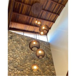 Lustre Pendente para Sala Pé Direito Duplo Mix Ball P7 - Marrom - 6