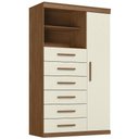 Ver imagem 6 de Cômoda Multiuso 6 Gavetas 1 Porta 96cm Guaíra Jatobá/Areia S01 - Mpozenato