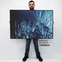 Ver imagem 2 de Quadro Decorativo Caixa Alta com Vidro Floral Dente de Leão Azul TaColado Moldura Madeira 120 x 80cm