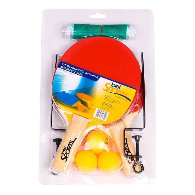 Kit Tenis de Mesa 2 Raquetes 3 Bolas e Rede Bel Sports - 6