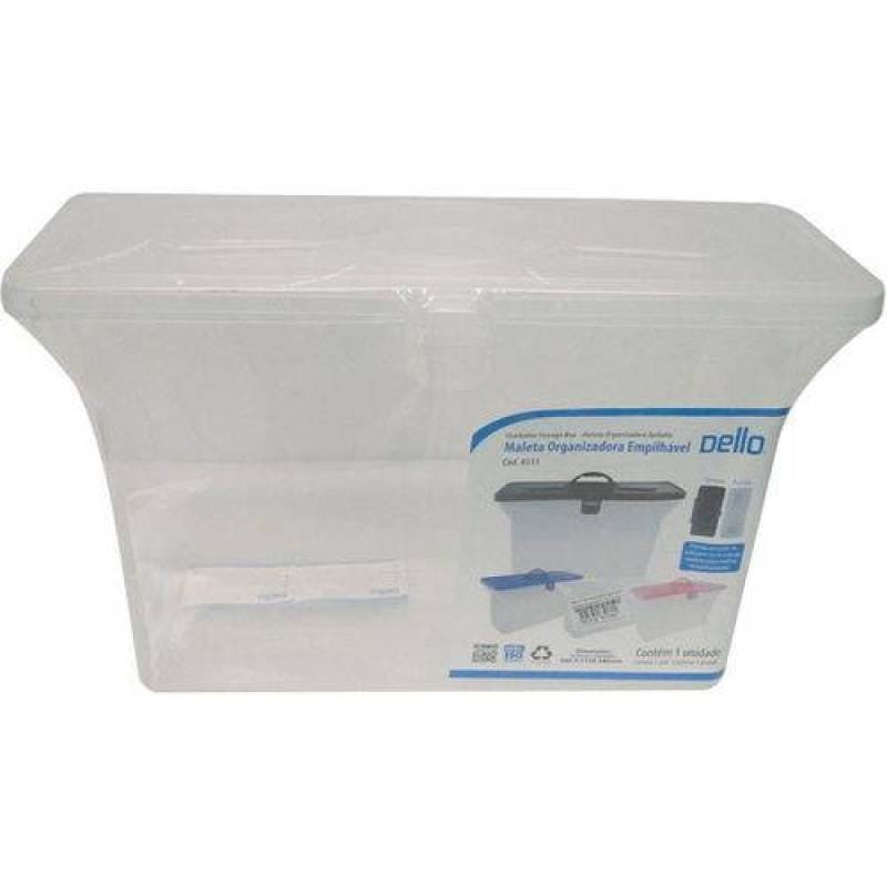 Maleta Plastica Com Alca Organizadora S/Pasta Cristal Dello - 1