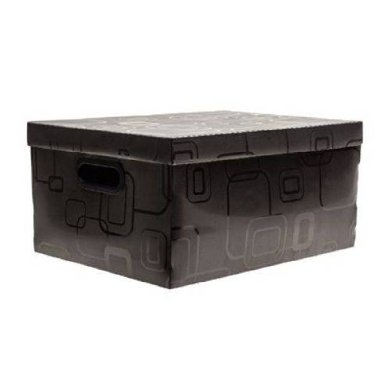 Caixa Organizadora Grande Com Tampa Preta Dello - 1