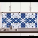 Ver imagem 1 de Papel de Parede Auto Adesivo Lavável Azulejo a0020 Azul
