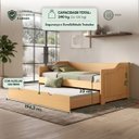 Ver imagem 3 de Bicama Duo Sofá Madeira Cama Auxiliar Solteiro:Mel