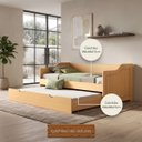 Ver imagem 4 de Bicama Duo Sofá Madeira Cama Auxiliar Solteiro:Mel
